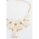 Ivory Star Burst Opalline Geometric Bib Necklace